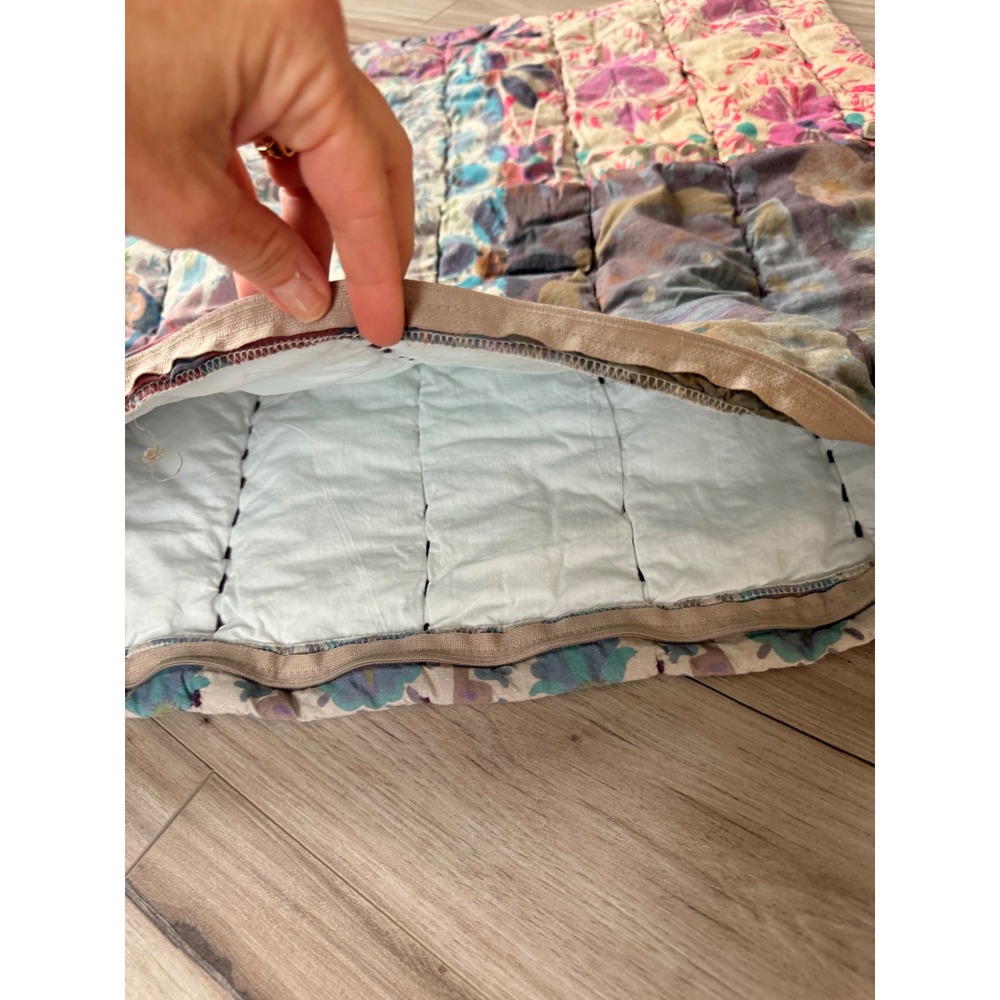 Natural Life Quilted Patchwork Floral Paisley Square Pillow Sham Multicolor - Picture 5 of 6